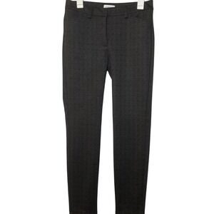 Calvin Klein Gray Textured Grid Plaid Slim Leg Dress Pants Women's 6